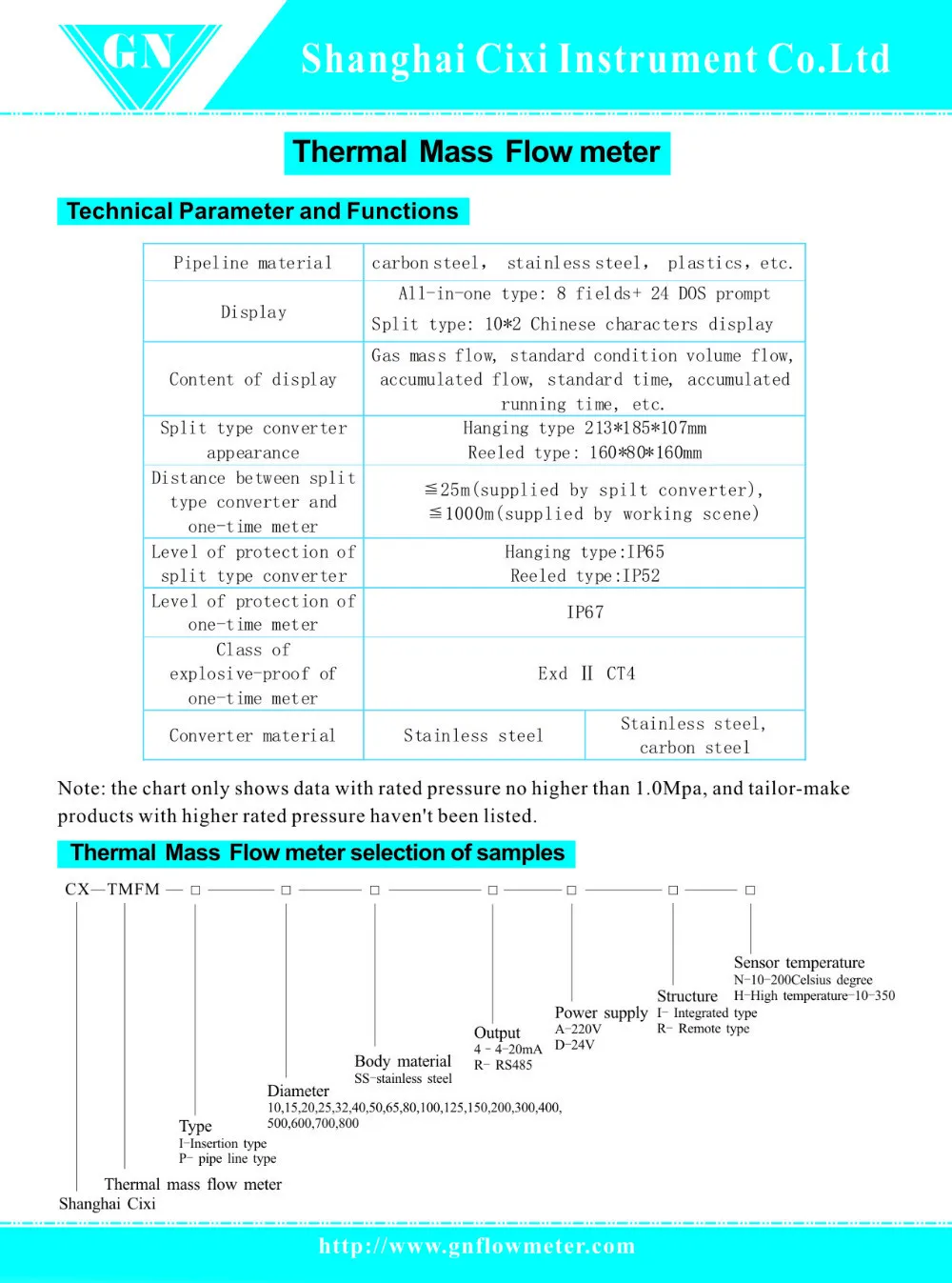 thermal mass flow meter(2)