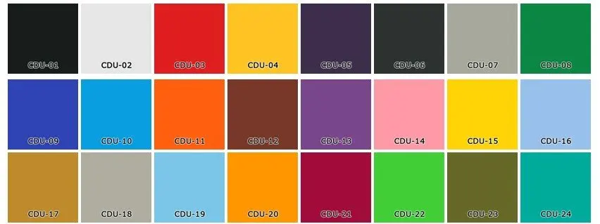 Pu Color Chart