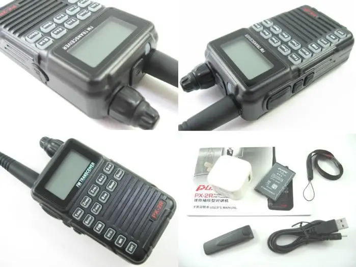 2 X Updated version Puxing PX-2R Plus Half dualband dual receive Two Way Radio FM transceiver Keypad LCD for security,hotel,ham