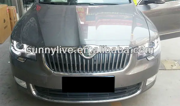 For Skoda Superb LED Head Lamp Angel Eyes 2009-2013 year U Style