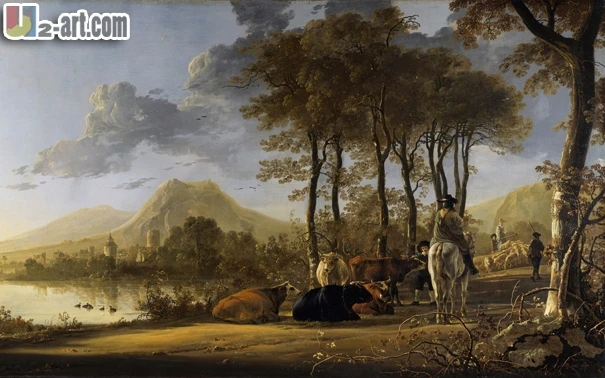 Classical-092   Aelbert Cuyp River Landscape with Horseman and Peasants   1.6.jpg