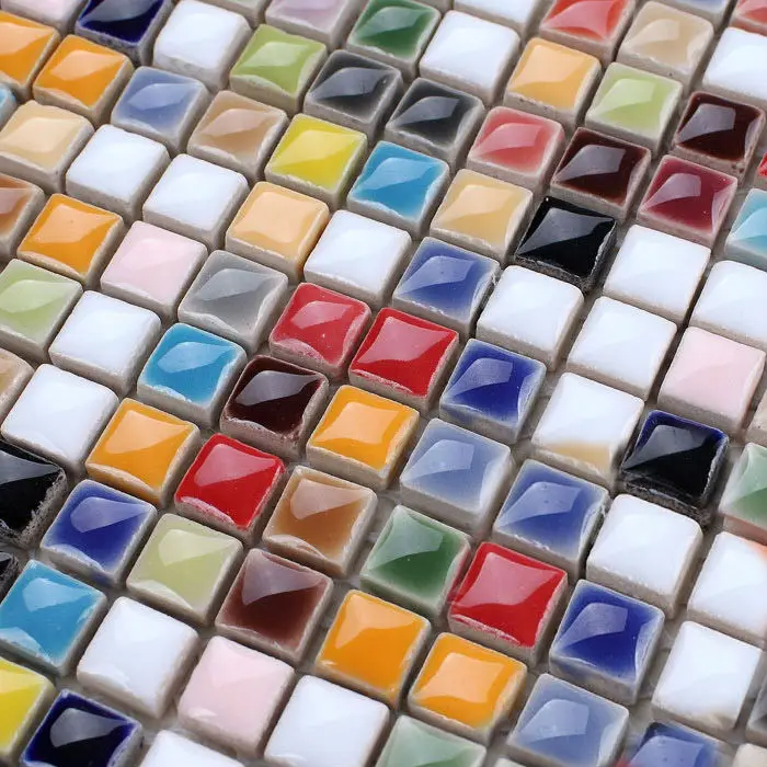 Ceramic Tile Sheets Square Iridescent Mosaic Art Pattern Kitchen Getsubject Aeproduct