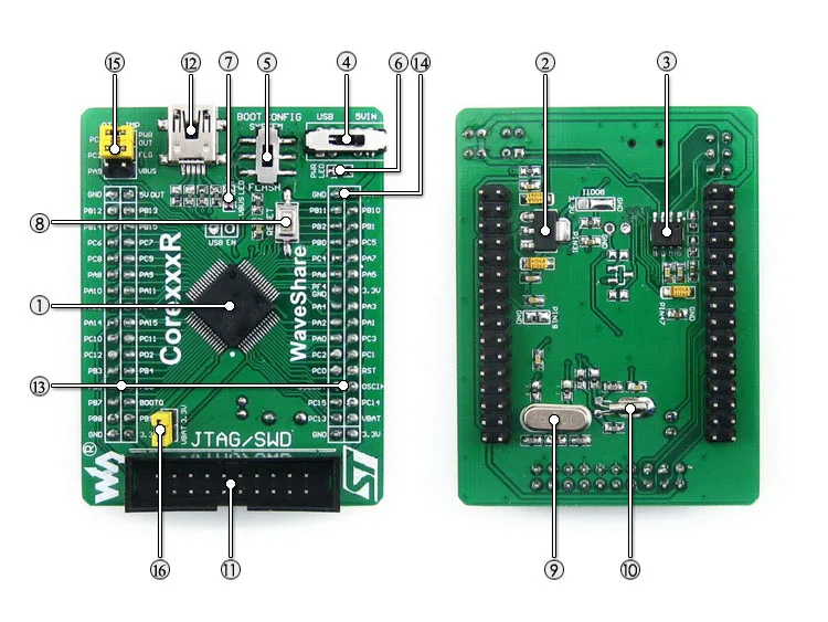 STM32F205RBT6 development board on board resource
