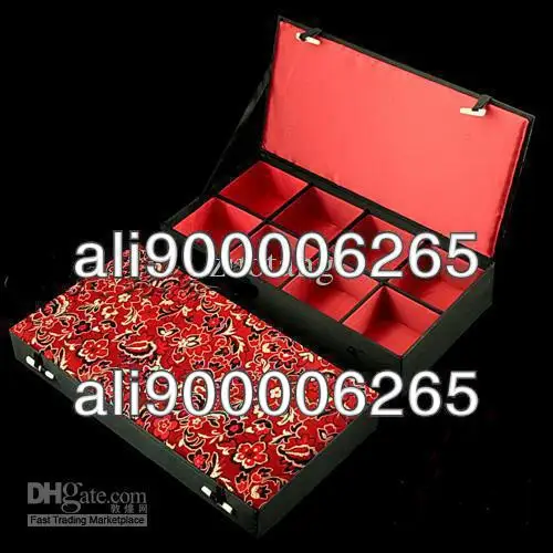 Luxury 8 grid Jewelry Presentation Boxes Silk Print Trinket Boxes High Quality Watch Collection Boxes Bangle Boxes 1pcs mix color Free