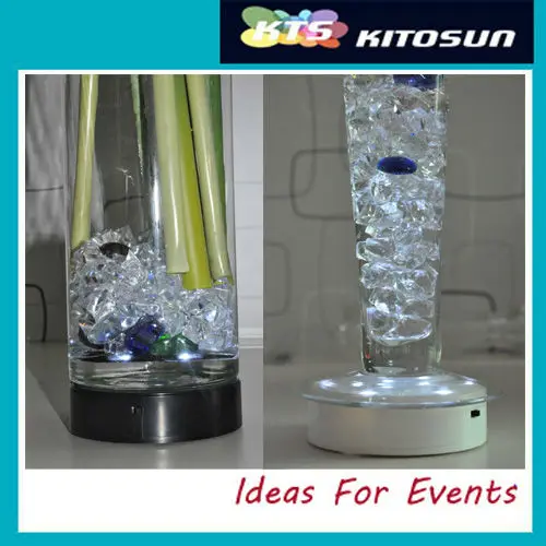 Decoração da Peça Central do Casamento Base de Luz Lote Bateria 3aa Operado 4 Inch Luzes Led Vaso Branca 100 Pçs - 10 Iluminação Novelty