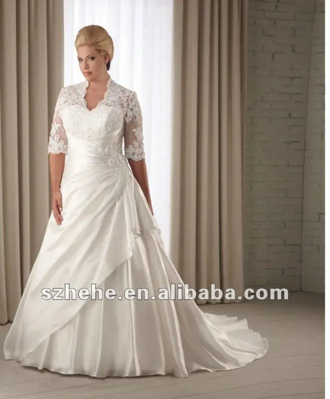 Unique High Neck With Half Sleeve Shiny Satin Used Plus Size