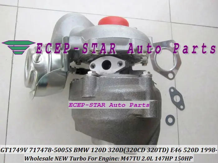GT1749V 717478-5005S 717478 Turbo Turbocharger For BMW 120D 320D 320CD 320TD E46 520D Diesel M47TU 2.0L 1998-05 150HP (3)