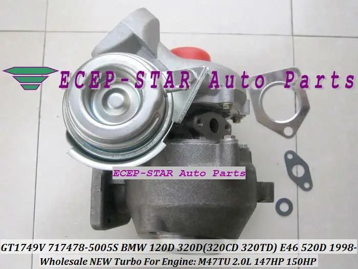 GT1749V 717478-5005S 717478 Turbo Turbocharger For BMW 120D 320D 320CD 320TD E46 520D Diesel M47TU 2.0L 1998-05 150HP (4)