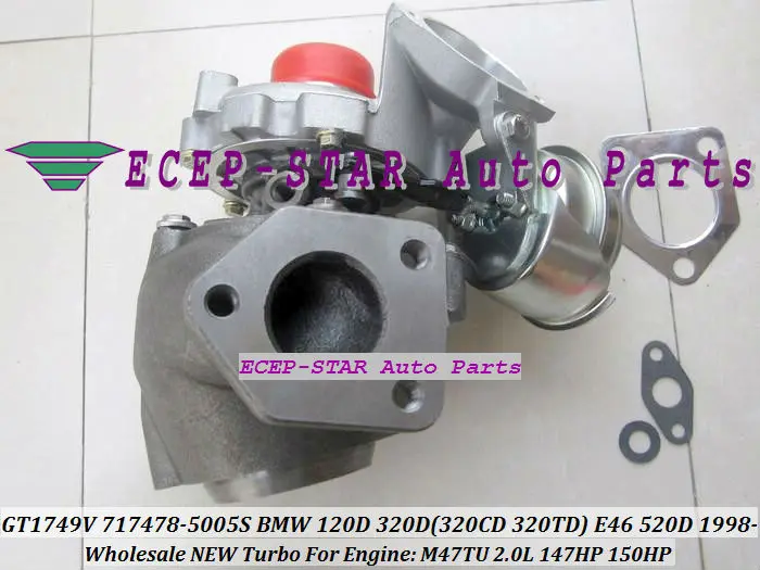 GT1749V 717478-5005S 717478 Turbo Turbocharger For BMW 120D 320D 320CD 320TD E46 520D Diesel M47TU 2.0L 1998-05 150HP (5)