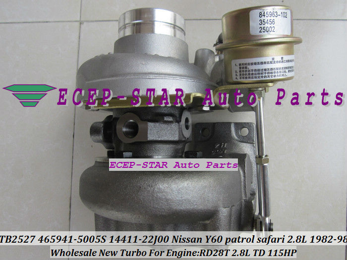 TB2527 465941-5005S 452022-0001 14411-22J00 Turbo Turbocharger For NISSAN Y60 Patrol Safari 2.8L TD 1982-98 RD28T 115HP (2)