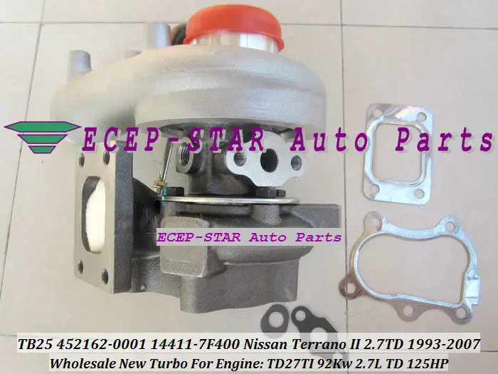 TB25 452162-0001 14411-7F400 452162 Turbo Turbine Turbocharger For Nissan Terrano II 2.7L TD 125HP 1993-2007 TD27TI 92Kw (4)