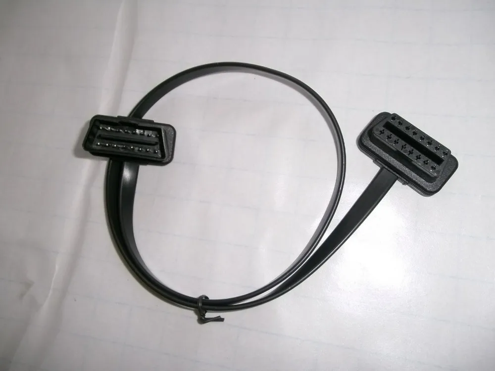 Flat+Thin As Noodle 60cm OBDII OBD2 16Pin Male to Female ELM327 Diagnostic Extension Cable Interface Wholesale (17)