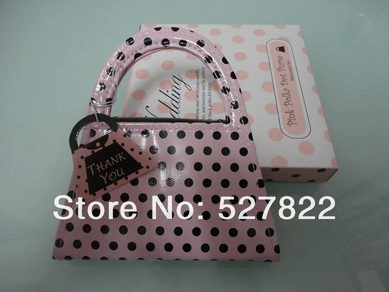 2013 New Hot Sale 10setlot Pink Polka Purse manicure set pedicure,wedding favor and gift Free Shipping 7.JPG