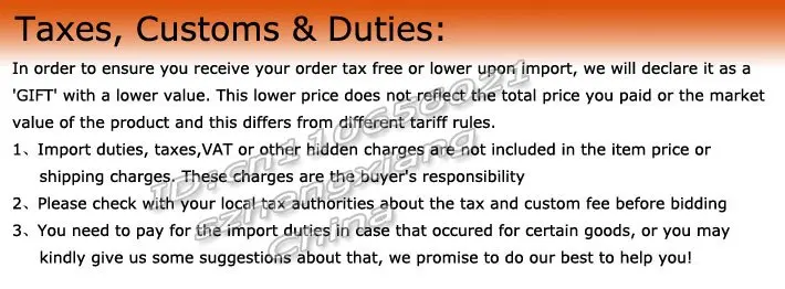 Taxes, Customs & Duties