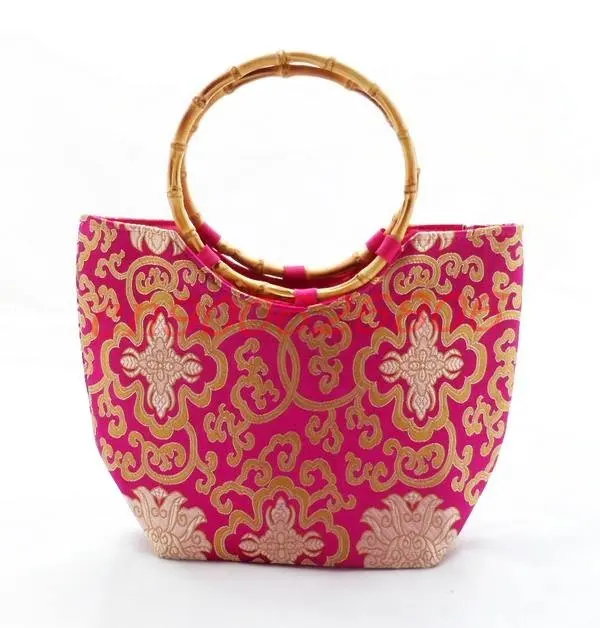 Free Shipping Lot 15 Embroidery Bamboo Handle Silk Handbags Bags Free Shipping Lot 15 Embroidery Bamboo Handle Silk Handbags Bags Tzia