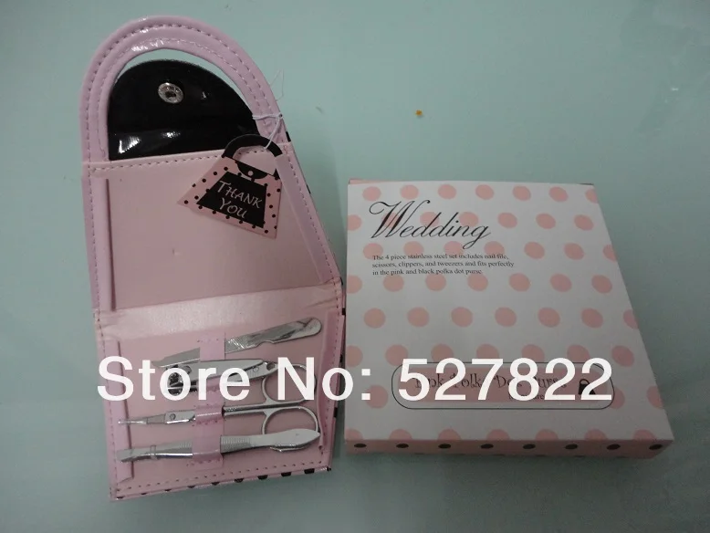 2013 New Hot Sale 10setlot Pink Polka Purse manicure set pedicure,wedding favor and gift Free Shipping 4.JPG