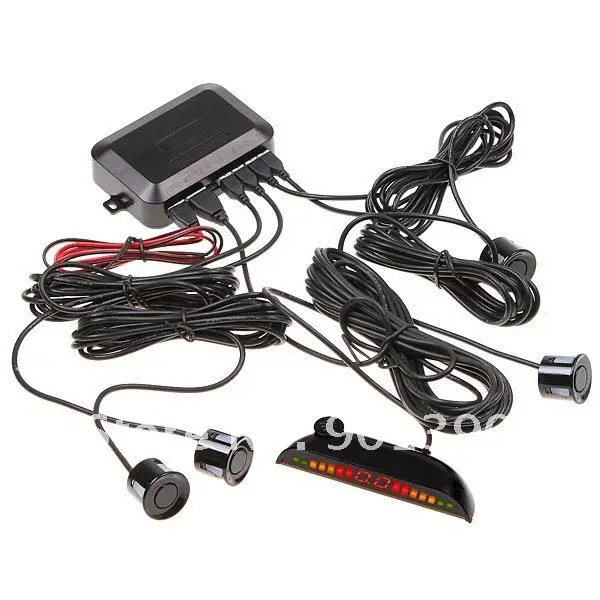 LED Display 4 Car Parking Sensor Reverse backup Radar System 12V White/Black/Silve Free Shipping