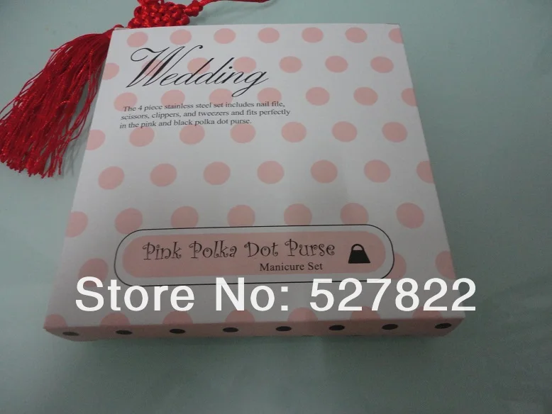 2013 New Hot Sale 10setlot Pink Polka Purse manicure set pedicure,wedding favor and gift Free Shipping .JPG