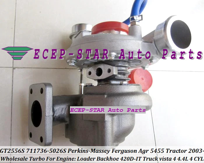 - GT2556S 711736-5026S 711736-0026 2674A226 Turbocharger For Perkins-Massey Ferguson Agricultural 5455 Tractor 2003- Loader Backhoe 420D-IT Truck vista 4 4.4L 4 CYL - (1)