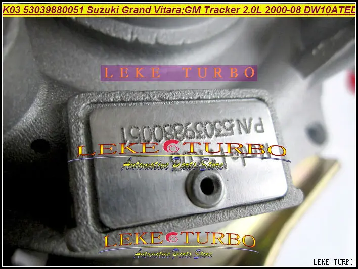 - K03 53039700051 53039880051 ZY34027010 Turbo Turbocharger For GM Tracker Suzuki Grand Vitara 2.0L 2000-08 Engine DW10ATED 109HP (117)