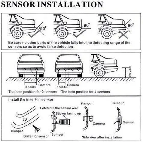 LED Display 4 Car Parking Sensor Reverse backup Radar System 12V White/Black/Silve Free Shipping