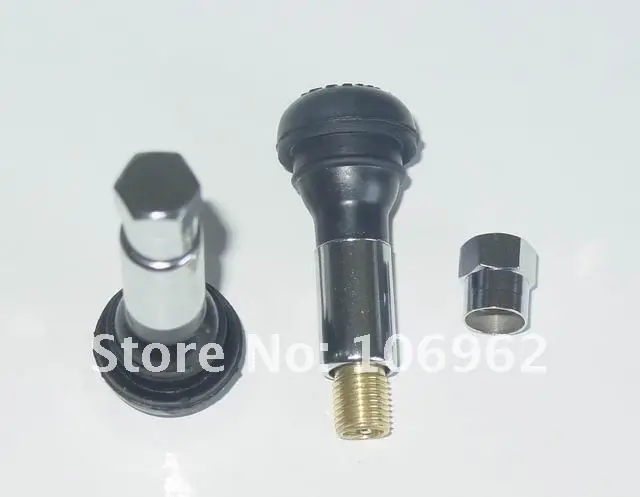 Wholesale - 100 pcs/lot TR414C Chromed sleeve tire (tyre) valves snap-in tubeless valves (natural rubber) for passenger cars