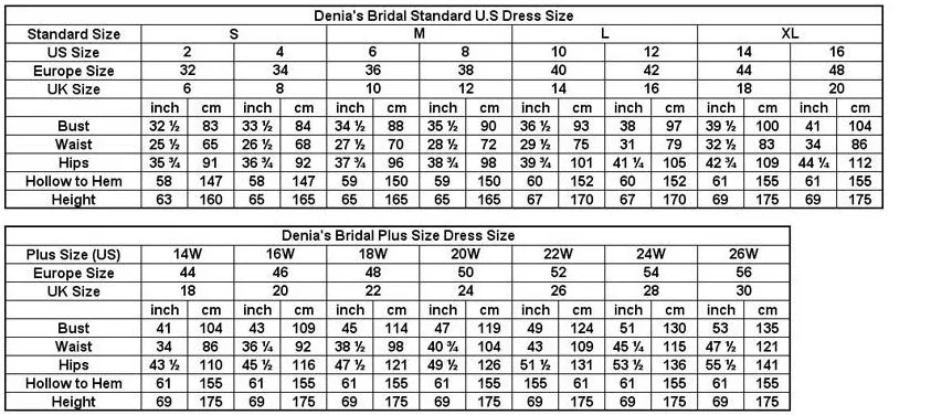 Stella York Size Chart