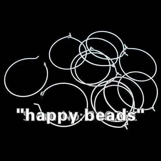 1000pcs Silver Plated Earring Hoops/Wine Glass Charm Rings 25mm/DIY(w00862x10)