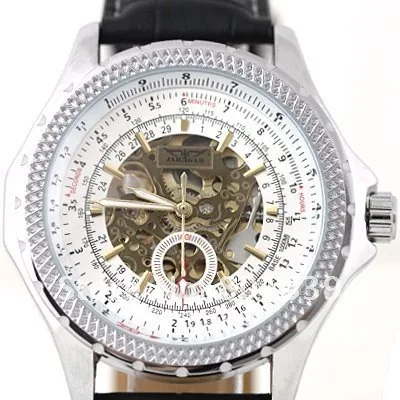 Mens Wite Dial Automatic Wrist Watch Skeleton Rare Nice Gift Wholesale Price A487