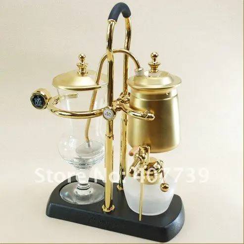 4C Belgium Royal Balancing hot coffee-syphone Golden Vacuum Syphon Coffee Maker-top coffee making machine Free Shipping