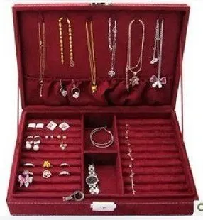 Wooden Box Ring Earring Case Necklace Cashmere Jewelry Display Wooden Box Ring Earring Case Necklace Cashmere Jewelry Display Storage Hign