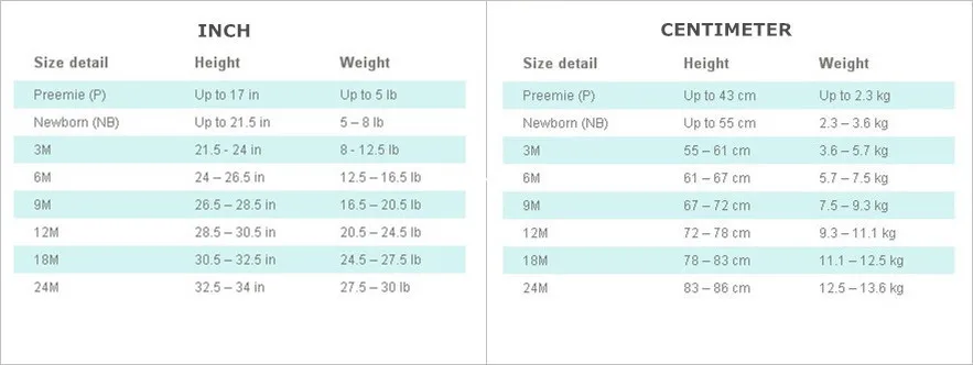 SIZE CHART