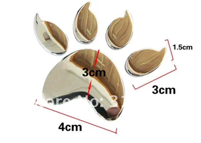 50PR/LOT Wholesale Cheap 3d decal on Car dog paw bearpaw Bumper stickers Funny graphics for cars