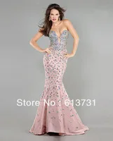 2013 New Sexy Sweetheart Beaded Taffeta Pink/Blue Mermaid Evening Dresses Formal Gowns with Rhionestones Jov 944