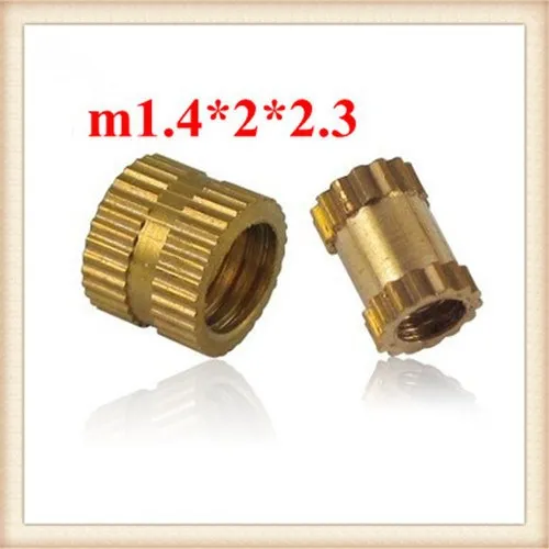 M8 Brass Injection Molding Knurled Female Thread Insert Nuts Thumb Nuts M1.4 