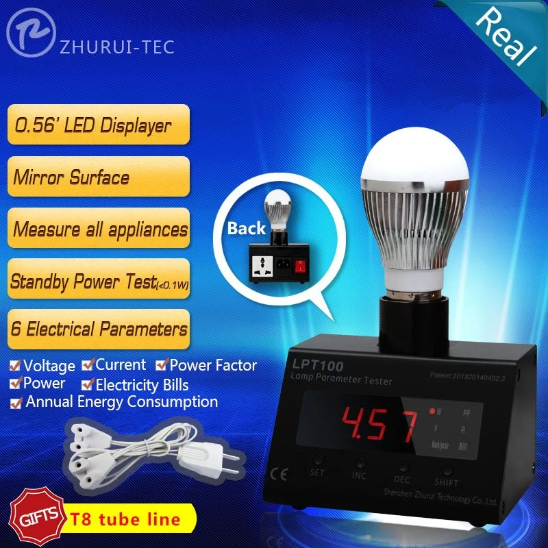 Lpt100 led testador lâmpada led power meter