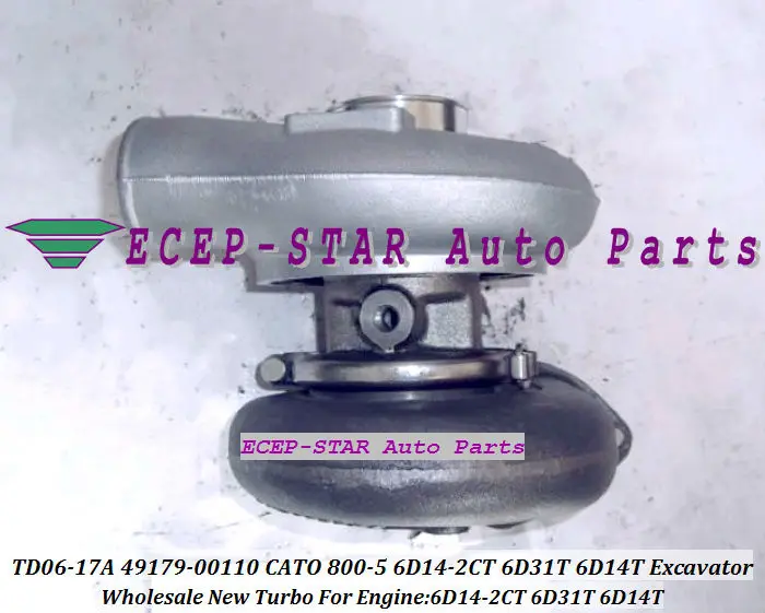 TD06-17A TD06-17A-12 49179-00110 ME037701 turbocharger for CATO 800-5 Mitsubishi 6D14-2CT 6D31T 6D14T oil cooled (1)