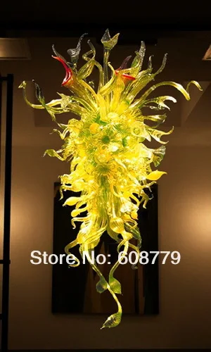 BGC2011-Beautiful yellow murano art glass chandelier.jpg