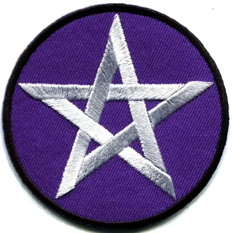 Satanic pentagram pentacle occult wicca pagan applique iron-on patch 2.6-2.6