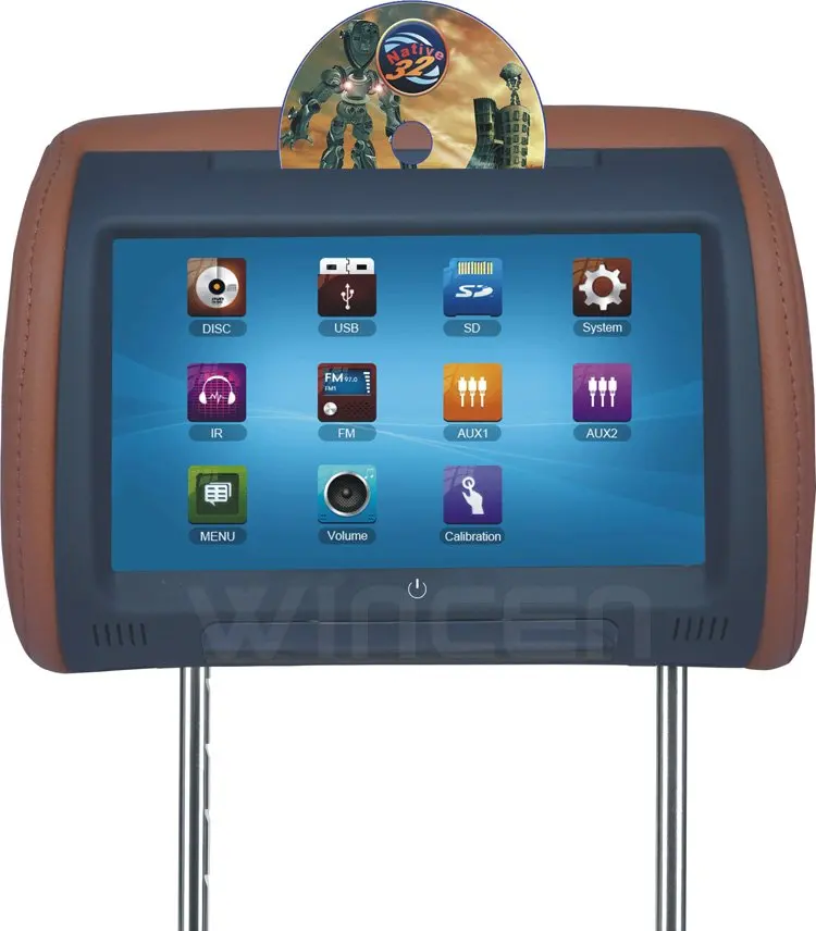 Flash Deal 2012!!! 9 inch Digital Touch Screen Car Headrest DVD Player + 32Bit Game+IR+USB+SD+FM  Free Dual Channel  IR Wirelss Headphone 3
