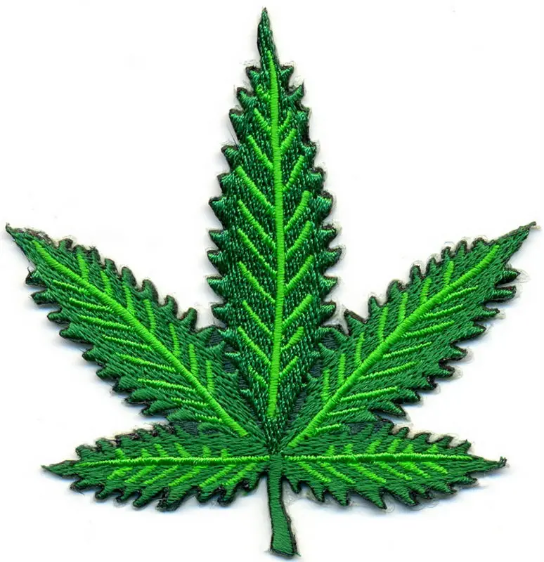 Pot leaf marijuana boho hippie retro weed applique iron-on patch new Small 2.5-2.6