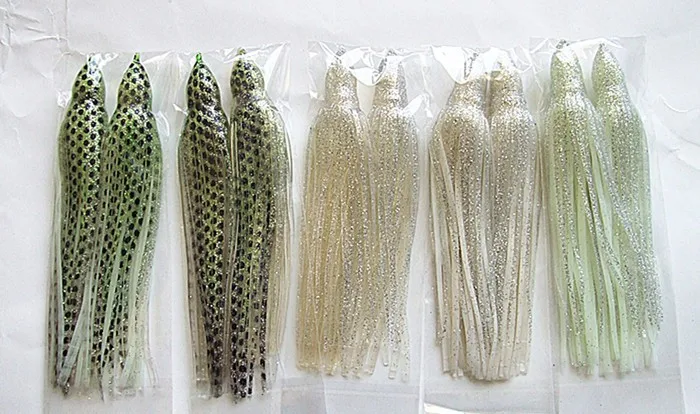 Isca de Pesca Jogo de Pesca ao Corrico Isca de Atum Polegada Iscas Saia Polvo Macio Grande 5-5.5 8 Cheap Iscas artificiais