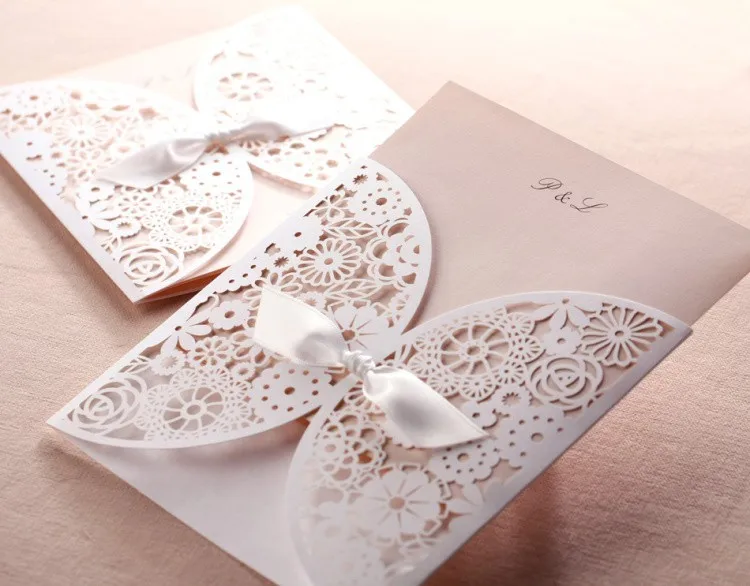 White Wedding Invitation Cards