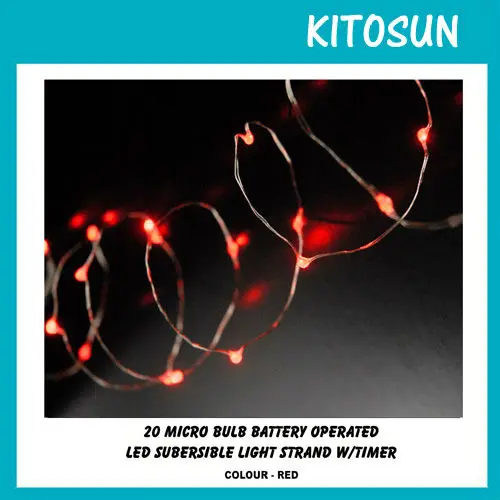 red battery led string