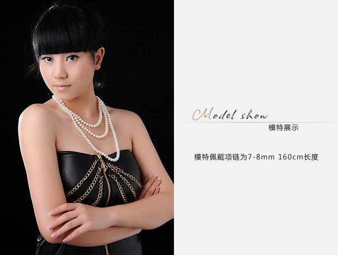 FREE SHIPPING 120cm Long Sweater Jewelry Winter/Spring/Summer/Autumn Women's/Female Pearl Necklace Knotted Costume Jewellery