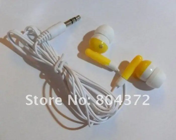 Wholesale 100pc/lot 3.5mm In-ear earphones headphones headsets for Mp3 MP4 MP5 PSP Color Pink/Black/White/Blue 