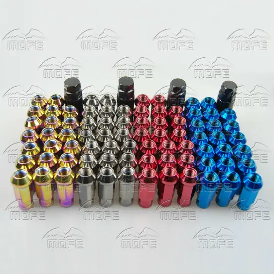 Extended Open End Muteki 48mm Steel Racing Car Wheel Lug Nuts M12 x P1.25 1.25 P1.5 1.5 Wrench Adapter Red Blue Gold Titanium Neo Chrome DSC_0445