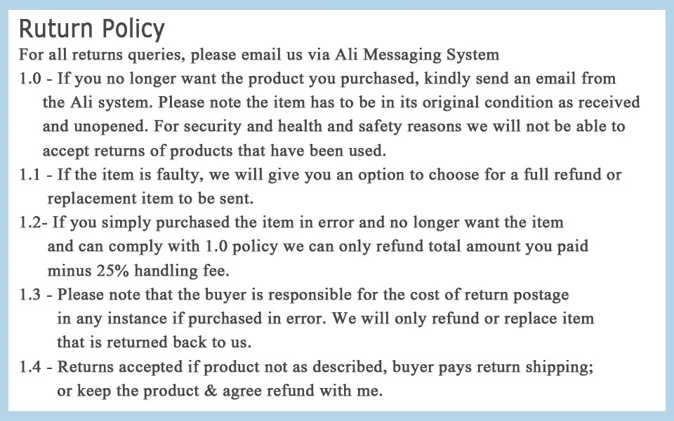 return policy
