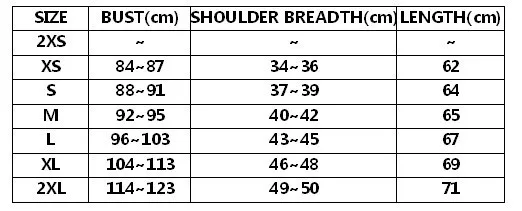 Scuba Wetsuit Size Chart