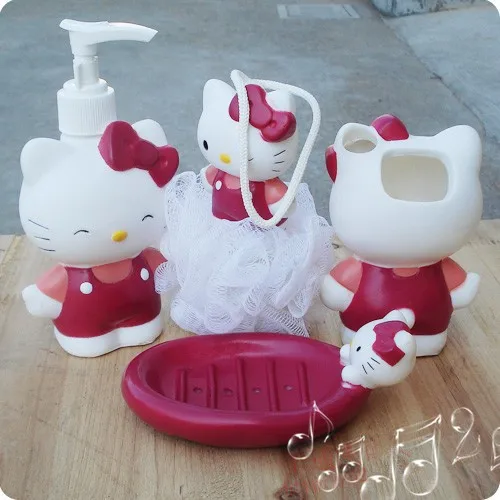 Christmas Gifts Hello Kitty Lovely Bathroom Set With Bath Ball Bath Jar ...